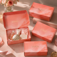 Boîte d'expédition en carton ondulé kraft orange corail avec logo personnalisé pour cadeaux, vente au détail et petites entreprises
