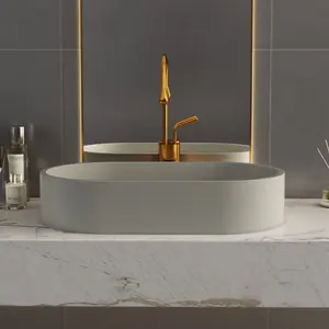 Individuelles Produkt Badezimmer Zement Über Tresen-Handwaschbecken Über Tresenplatte Beton-Kunstwaschbecken für Hotel-Werkwaschbecken