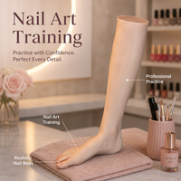 Modèle réaliste de jambe inférieure en silicone platine taille 37, squelette, modèle de corps humain réel pour la pratique du nail art, présentoir, mannequin féminin