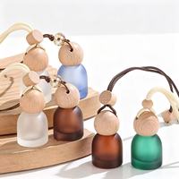 Nouveau design, flacon vide personnalisable et rechargeable pour diffuseur d'air frais 10 ml, en verre dépoli, à suspendre dans la voiture, coloré