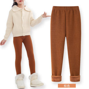 Pantalon thermique en coton pour filles, style décontracté, avec imprimé à pois, épais et chaud, pour l'hiver, vente en gros - Product Image 6