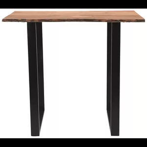 Mesas de Bar Live Edge, gabinetes de sala de estar con artesanías de madera maciza y metal con taburete de bar, muebles para hoteles y bares - Product Image 3