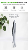 2022 vente chaude 60cm métal Tube Table pliante support extérieur Table ronde pliante pour manger