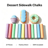 Lot de 27 craies de trottoir en forme de dessert, non toxiques, lavables, sans poussière, couleurs vives, pour dessin en extérieur