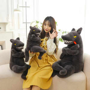 新款到货毛绒幽灵灰狼狐狸毛绒玩具可爱卡通动物毛绒形象富有表现力的眼睛软狐狸玩具娃娃 - Product Image 4