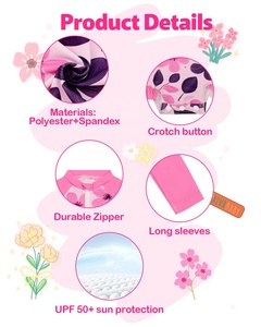 <span class=keywords><strong>Maillot</strong></span> <span class=keywords><strong>de</strong></span> <span class=keywords><strong>bain</strong></span> une pièce pour filles, protection solaire UPF50+, manches longues et fermeture éclair, imprimé, pour bébés et enfants - Product Image 2