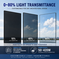 Panneau solaire pour lucarne haute puissance en CdTe, film mince semi-transparent, fenêtre de toit en verre pour maison, villa, bâtiment commercial, éclairage naturel