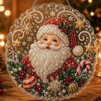 Kit de Peinture Diamant Perle de Noël Attrape-Soleil DIY – Décoration Murale et de Fenêtre Artisanale avec Perles