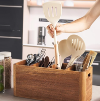 Organisateur de rangement de cuisine multifonctionnel sur pied, en bois massif moderne, à trois niveaux, pour bols, assiettes et plats