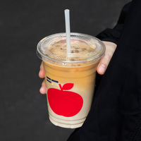 Tasse à café en plastique PET jetable transparente avec couvercle pour boissons froides à emporter lait thé vodka boissons maison