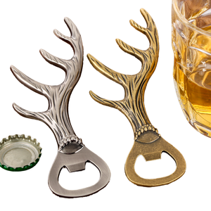 Décapsuleur vintage en métal en forme de bois de cerf pour cadeaux de fête, cadeaux pour chasseurs, Noël et la fête des pères - Product Image 1