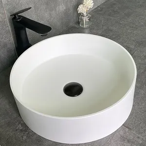Sıcak satış adam yapımı mermer taş lavabo banyo havzası lavabo modern yuvarlak havza banyo lavaboları M653
