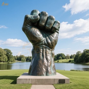 Benutzer definierte Outdoor Public Garden Decor Große Bronze Casting Hand Statue Riesige abstrakte geballte Fäuste Cenotaph Bronze Skulptur - Product Image 5