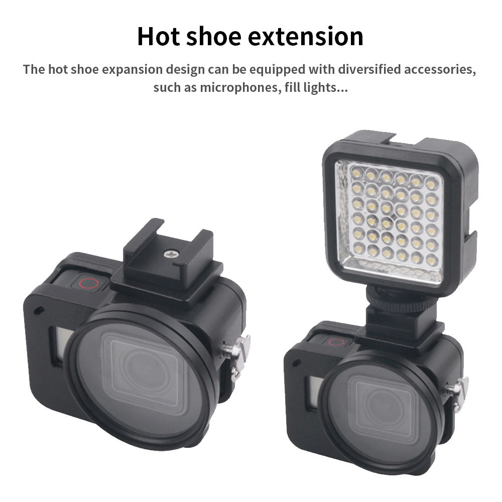 HONGDAK Aluminum Alloy Housing Frame Protective Case for GoPros 5 6 7 with UV Lens Cover Action Camera Accessory