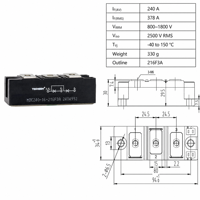 Module redresseur à diodes TECHSEM MDC55-18-223F3 55A 1800V, montage sur base, bornes M5 M6, pour onduleur PWM, alimentation CC, utilisation CN