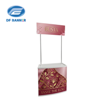 Comptoir d'exposition portable pliable en aluminium et plastique robuste avec toile en PVC rigide