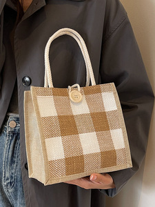 Linen Hand-held <strong>Jute</strong> Retro Linen Shopping Handbag Souvenir Mini <strong>Tote</strong> <strong>Bags</strong> for Girls Small - Product Image 4