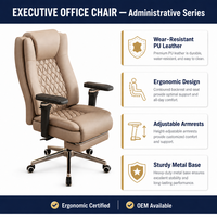 Chaise de bureau de direction à dossier haut en cuir PU, avec repose-pieds rétractable, pour espace de travail professionnel, directement de l'usine