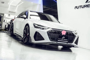 ชุดแต่งคาร์บอนไฟเบอร์สำหรับ Audi RS6 Avant รุ่นปี 2013-2024 ยี่ห้อ New ZNDR ประกอบด้วยลิ้นกันชนหน้าแบบสกรูออน, ดิฟฟิวเซอร์, สปอยเลอร์ และสเกิร์ตข้าง - Product Image 5