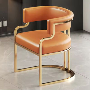 Fauteuils en métal personnalisés pour restaurants et cafés, chaises de salle à manger en cuir, vente en gros pour cuisines et appartements - Product Image 4