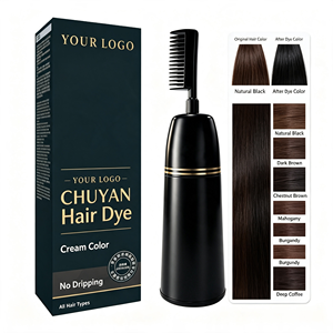 Crème colorante permanente pour cheveux à l'essence naturelle longue durée avec pinceau applicateur, prix d'usine, qualité professionnelle - Product Image 1