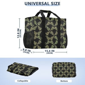 Bolsa de Playa de Gran Capacidad, Diseño Personalizado, Diseño Hawaiano con Estampado de Helecho, Bolsa para Ropa Sucia, Cesto Plegable para Ropa Sucia - Product Image 3