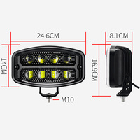 Phare de travail LED moderne 10'' avec faisceau haut/bas, DRL ambre, lentille noire, 10-48V, feux de route, projecteur pour 4x4, camion, SUV, tout-terrain