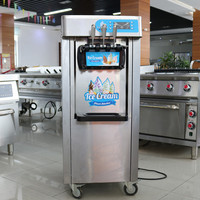 3-smaken commerciële softijsmachine, vrijstaand, met top-pinsensor, softijsdispenser, voorafkoeling