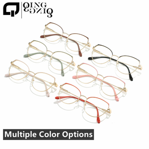 แว่นตาโลหะ2025<span class=keywords><strong>ส</strong></span>ำหรับผู้หญิงแนวปิดกั้นด้วยแสงสีทองผสมทรงแคตอาย<span class=keywords><strong>ส</strong></span>ีน้ำตาลแดง - Product Image 4