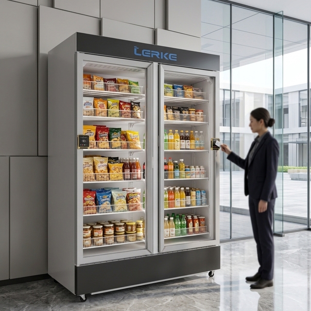 LERKE Wholesale 1200L Ultra Large Capacity Cup Noodle Snacks Drinks Combo Credit Card Payment Vending Machine for Sale