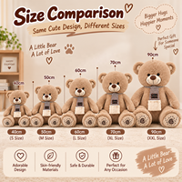 Ours en peluche personnalisé avec écharpe d'hiver, assis, deux couleurs, pour fleuriste et boutique de cadeaux