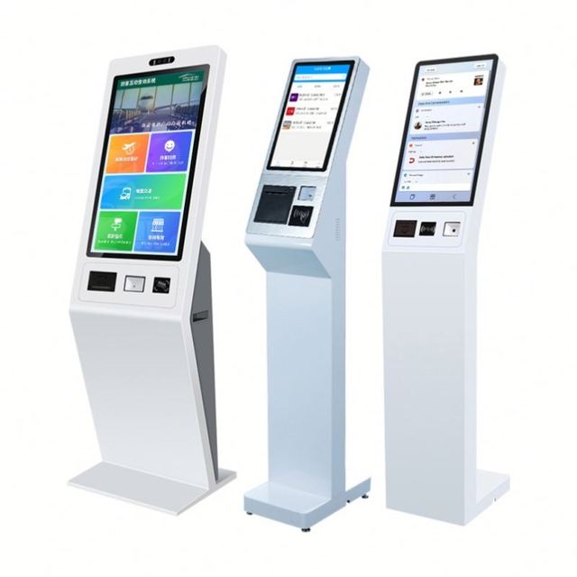 32 Inch WiFi Inquiry Kiosk Machine, Self Service Interactive Kiosk Touch Screen Payment Ordering Kiosk with Thermal Printer