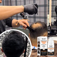 Crème de camouflage épaississante, spray brun foncé pour la ligne des cheveux et correcteur de cuir chevelu pour cheveux clairsemés, cache-taches chauves pour hommes avec système