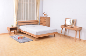 Table de chevet double en bois massif, 2 pièces, design nordique simple, table de nuit, commode, commode matelas, cadre de lit, plateforme - Product Image 4