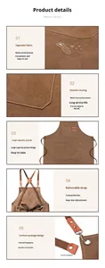 Tablier en toile multicolore, tablier de barista réglable, en coton, imperméable, résistant à l'huile et facile à nettoyer - Product Image 6