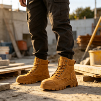 ODM OEM Personnalisé Microfibre + Maille respirante Bottes montantes à lacets à semelle épaisse imperméables et respirantes pour le travail en extérieur