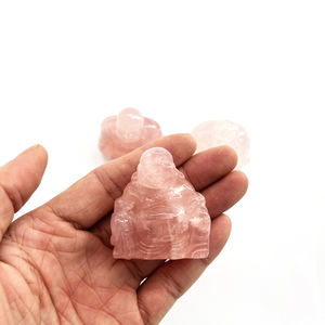 Venta al por mayor estatua de cuarzo rosa cristal sonrisa <span class=keywords><strong>Buda</strong></span> para artesanía de cristal - Product Image 4
