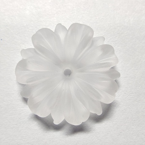 Pierre précieuse en quartz naturel blanc givré, taille multiple 16 mm, motif floral, pour cadeau promotionnel - Product Image 1