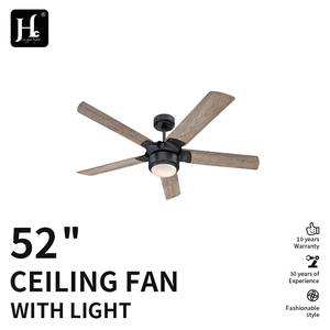 5 Wooden Blade Traditional Style <b>Ceiling</b> Fan <b>Light</b> with Remote Control <b>LED</b> <b>Bedroom</b> Fan with <b>Light</b> - Product Image 2