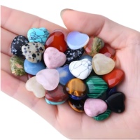 Pierre naturelle de cœur d'amour Pierre d'équilibrage Reiki Pierre de souci à dos plat Perles sans trou Demi-cœur pour la fabrication de bijoux