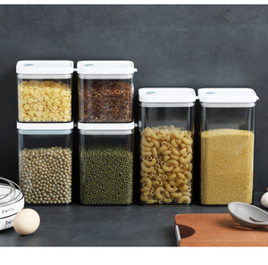Recipiente hermético de plástico para café y té de bajo precio, juego de contenedores de almacenamiento de alimentos con tapas - Product Image 2