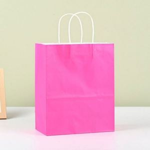 ถุงช้อปปิ้งสีพื้นแบบกำหนดเองได้พร้อมหูหิ้วสำหรับใช้เป็นของชำร่วยในงานปาร์ตี้ ถุงของขวัญกระดาษ - Product Image 4