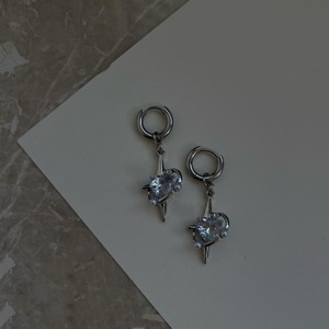 Pendientes colgantes de acero inoxidable con diseño de hexagrama y corte de corazón, a la moda, para mujer, estilo europeo y americano - Product Image 2