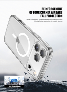 <span class=keywords><strong>Coque</strong></span> arrière rigide magnétique puissante pour iPhone 17 Pro Max, antichoc, compatible avec la recharge sans fil, transparente - Product Image 6