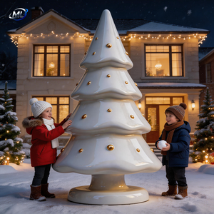 ประติมากรรมต้นคริสต์มาสไฟเบอร์กลาสขนาดใหญ่ ของตกแต่งลานพลาซ่าเชิงพาณิชย์ ประติมากรรมต้นคริสต์มาส FRP สร้างสรรค์ ศิลปะตกแต่งภูมิทัศน์เทศกาล - Product Image 6