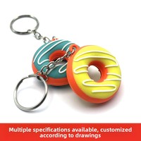 PVC sleutelhanger machine op maat gemaakte friet voedsel cartoon 2D 3D gevormde zachte rubberen sleutelhangers PVC fabriek ontwerp groothandel sleutelhanger