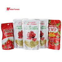 Double Concentré de Tomate en Sachet Doypack, Pâte de Tomate Rouge Fraîche 22-24% de Concentration, 70g, Durée de Conservation 2 Ans