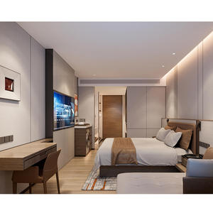 Hospitality Project Furniture Commercial 5 Star Hotel Bedroom Set Custom <b>Queen</b> King Size Modern Wood Bed Frame <b>Headboard</b> - Product Image 6