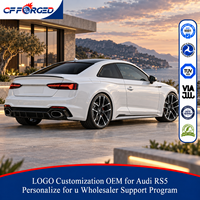 Jantes de voiture forgées monobloc 5 branches, finition noir brillant usiné, 19, 20, 21 pouces, 5x112, pour Audi RS5, qualité supérieure sur mesure