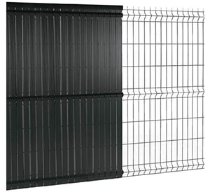 Kit rigide de latte de clôture d'écran d'intimité de PVC cadre en métal <span class=keywords><strong>occultation</strong></span> clôture antil UV 3D treillis et portes de bande verticale - Product Image 4